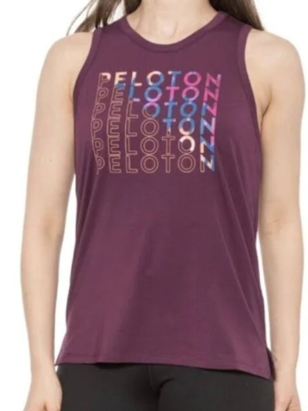 NWT Peloton Womens Pima Racer Tank Size S Purple Eggplant